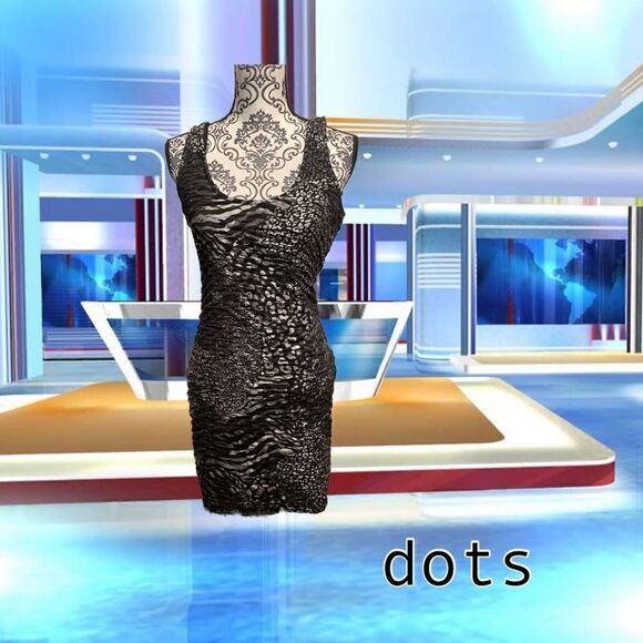 $5 add on item. Dots fitted cocktail dress size L - Picture 5 of 11